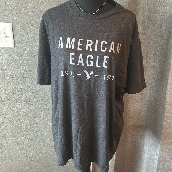 Gray American Eagle Super Soft Tee - Picture 1 of 4